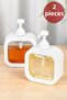 500 ml Countertop White Decorative Soap Dispenser - 2 Kitchen Detergent Dispensers Bathroom - 2