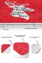 Red Floored Deer Motif New Year's Themed 2-Piece Non-Slip Based Bathroom & Kitchen Mat Set - 4
