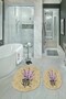 Digital Printed Non-Slip Base Washable Oval Bathroom Set Toilet Seat Set - 9