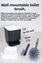 2 Piece Bathroom Set - Adhesive Toilet Paper Holder with Container, Bathroom Cleaning Toilet Brush, Black - 3