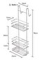 منظم أدوات الحمام، حامل الشامبو، رف استحمام معلق ثلاثي الطبقات، كروم LM580 - 4