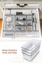 12-Piece Transparent Drawer Organizer 3x(D.DKDRTGN) 4x(K.DKDRGN,K.KARE) 1x(O.DKDRGN) - 6