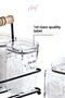 4-Piece Acrylic Ear Cotton with Metal Stand - Cotton & Makeup Cotton & Floss Organizer - With Label Gift - 5