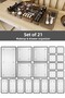 21-Piece Drawer Organizer - Cosmetic Jewelry Makeup Organizer Cabinet Organizer - Anthracite