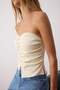 Ekru İnci İşlemeli Straplez Vücudu Saran/Fitted Triko Bluz TWOSS25BZ00596 - 3