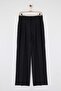 Siyah*001 Straight/Düz Kesim Pilili Dokuma Kumaş Pantolon TWOAW23PL00401 - 5