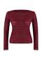 Bordo Fitted/Vücuda Oturan Dokulu Tül Esnek Örme Büyük Beden Bluz TBBAW26AF00030 - 8