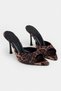 Renata Leo Satin Open Toe Women's Thin Heeled Slippers - 5