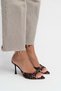Renata Leo Satin Open Toe Women's Thin Heeled Slippers - 6
