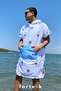 Surf Summer Poncho Hooded Bathrobe Beach Towel(Live Free) Summer - 4