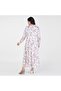 Rayon White Floral Maxi Dress – High Neck with Elastic Cuff, Available in 3 Colors. - 7