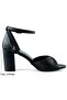 Charlotte Black Cross-Strapped Thick Heeled Elegant Evening Dress Shoes - 3