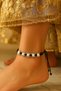 Black Macrame Pearl and Metal Flower Bracelet - 3