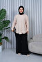 Women's Hijab Loose Cut Linen Shirt - Beige - 2