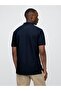 Men's Navy Blue Pique Polo Neck T-Shirt - 5
