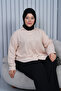 Women's Hijab Loose Cut Linen Shirt - Beige - 5