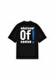 Men's T-Shirt with the Text of Sanise, Black, Oversize Printed, Crew Neck, Thick Cotton Fabric - 6