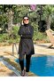 قماش باراشوت أسود - ملابس سباحة إسلامية مغلقة بالكامل - 2