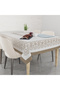 Rose Embroidery Patterned Linen Effect Worry-Free Table Cloth
