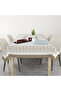 Rose Embroidery Patterned Linen Effect Worry-Free Table Cloth - 2