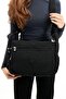 Water-Repellent fabric, black color, multi Pocketed , Crisscross Straps, large shoulder Messenger Bag, suitable for school. - 4