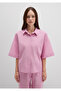Striped Pink Shirt Crop / Short Cut 1211102-81464 - 3