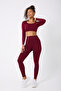 Women's seamless square neck long sleeve crop top - 4