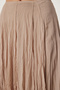 Wrinkle Effect Woven Midi Skirt Beige Lns0019 - 5