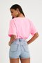 Women's Neon Oil Washed T-shirt Pink - 4