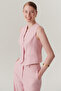 Powder Linen Vest with Waist Fit - 3