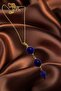 Lapis Lazuli Beaded Gold Color Dangle Earring and Necklace Set - Natural Stone Jewelry Set - 6