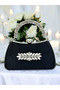 Special Design Black Color Satin Silver Crystal Stone Women's Evening Dress Bag with Handle - 8