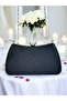 Special Design Black Color Satin Silver Crystal Stone Women's Evening Dress Bag with Handle - 4