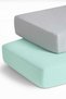Cotton Baby Kids Fitted Sheet 50X90 (2 Pcs) Mint Green and Gray