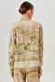 Long Sleeve Shirt Collar Casual Fit Tropical Print Shirt - 3