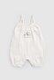 Organic Cotton Ecru Baby Rope Strap Shorts Jumpsuit - 2