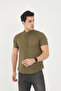 Short Sleeve Judge Collar 100% Cotton Linen Textured Slim Fit Shirt - 5