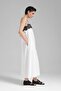 Women's Linen Fabric Lace Detailed Design Strap Dress - 6