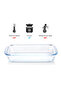 Rectangular Glass Oven Dish - 2.9 L Borosilicate Bakeware for Baking and Roasting, Microwave Dishwasher and Freezer Safe - 6