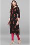 Premium cotton office / casual kurti - Black printed kurti / kurta for women - IDH00064