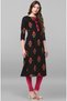 Premium cotton office / casual kurti - Black printed kurti / kurta for women - IDH00064 - 2