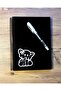 Notebook with Black Leaves Wooden Cover Mother Baby Memory Book Elephant Pattern Black Page Drawing Book