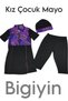 Half Sleeve Children's Swimsuit Zipper Children's Swimsuit Short Sleeve Swimsuit Girls' Swimsuit - 4