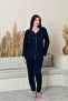 Women's 100% Cotton Piping High Quality Shirt Collar Buttoned Long Sleeve Battal Pajama Set