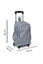 Kids Lavender Pink Heart Patterned Illuminated Wheeled Three Compartment Squeegee Backpack 23359 - 5