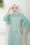 Women's Clothing Evening Dress Fashion Mesh Sequin Rose Hijab Evening Dress 2517 - 2