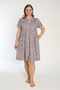 Women's Plus Size Cotton Viscose Fabric Patterned Printed Summer Dress / Anthracite - - B 7661 - 4