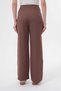 Women's Brown High Waist Wide Leg Palazzo Button Detail Slim Fit Calip Pants - 6