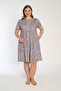 Women's Plus Size Cotton Viscose Fabric Patterned Printed Summer Dress / Anthracite - - B 7661 - 6