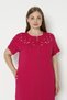 Women's Plus Size Cotton Lycra Zipper Dress / Fuchsia - - B 7564 - 6